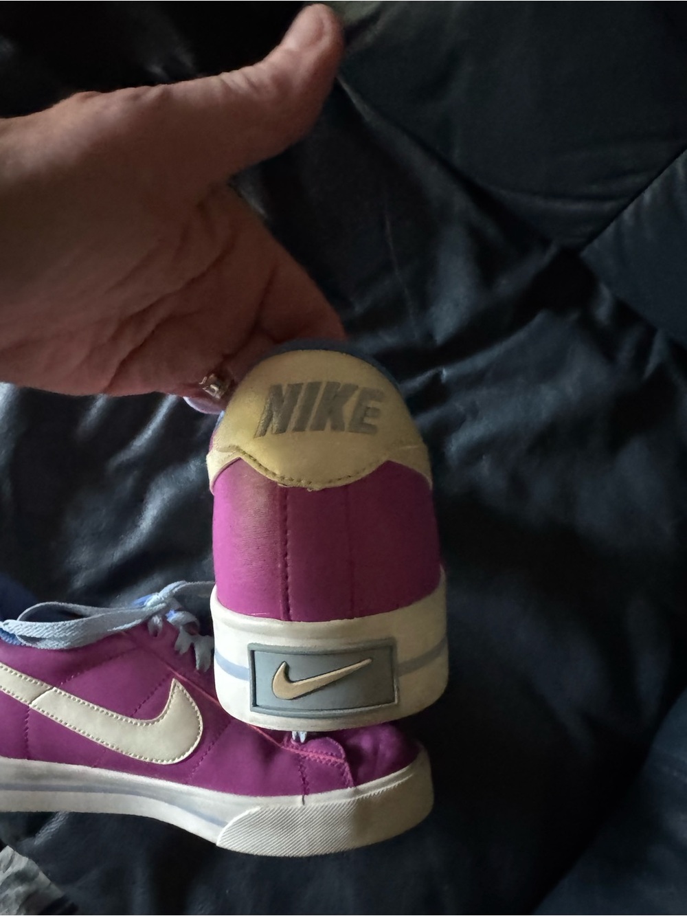 Nike Women's Magenta Low-Top Sneakers with Cream Swoosh - Picture 3 of 5